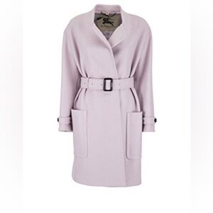 Burberry Wool Wrap Coat in Pale Orchid